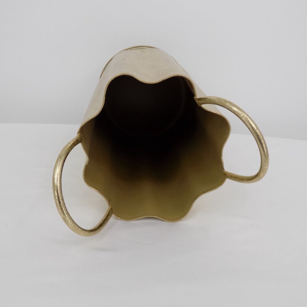 Ashland Gold Tone Tall Metal Flower Vase Handles Fall Autumn Blush Romance New - Picture 5 of 8